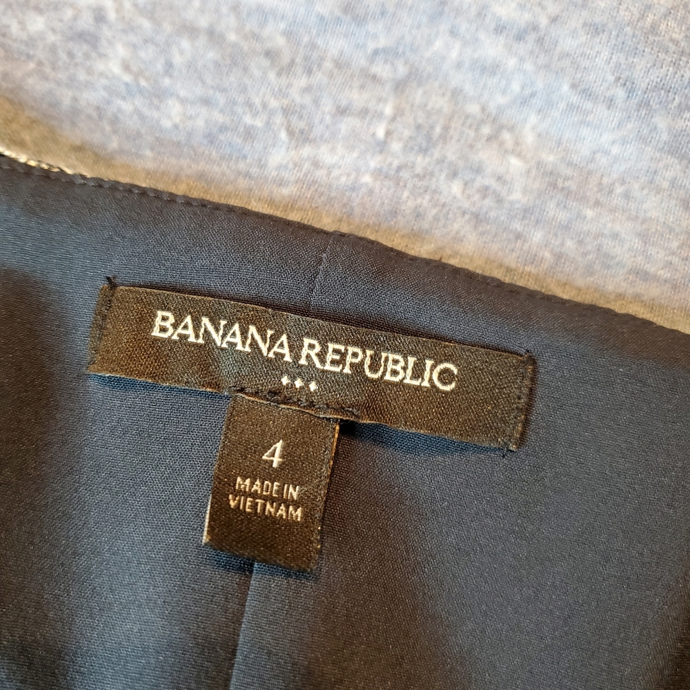 Banana Republic Tweed Short Sleeves Pullover Side Zip Gray Dress Size 4 - Picture 4 of 8